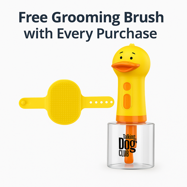 Talking Dog Club Oh Duck Shampoo Dispenser Spray with Free Bath brush for Dogs and Cats (Yellow)
