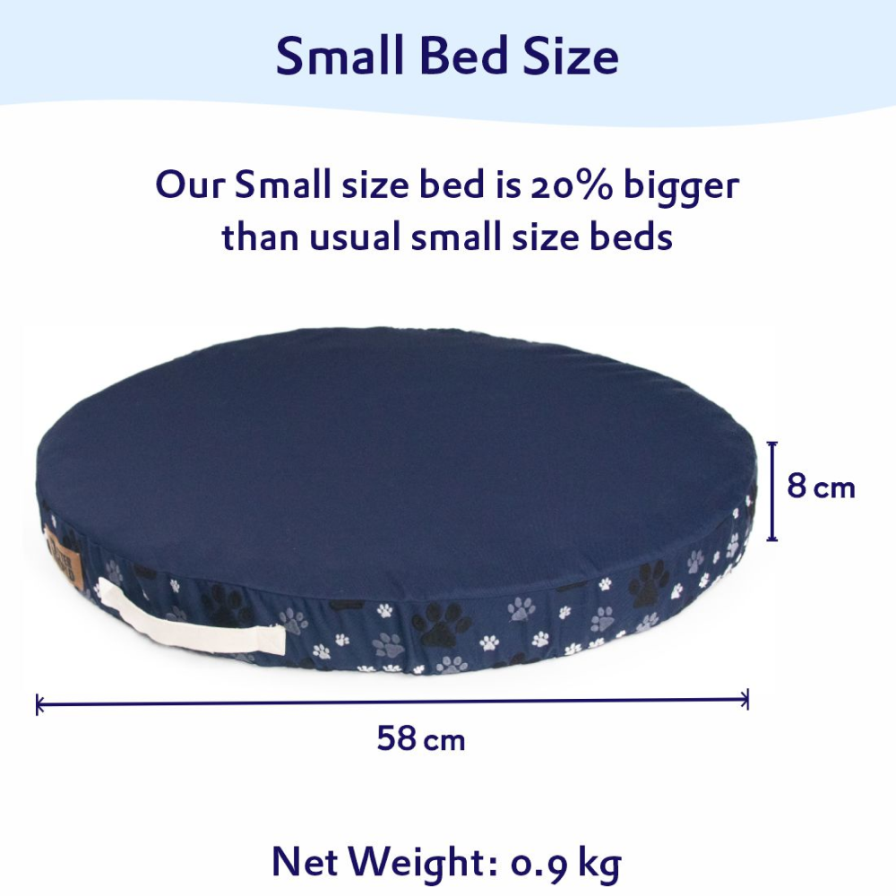 Petter World Orthopedic Round Flat Foam Mattress Bed with Thick & Durable Washable Cover (Ensign Blue)