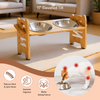 FurryLiving Modo Elevated Adjustable Bamboo Pet Feeder with 2 Bowls for Dogs and Cats Both-Bowls & Feeders FurryLiving Dropship