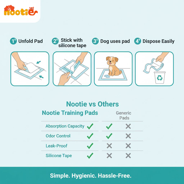Nootie Super Absorbent, Leak-Proof Training Pads for Puppy & Adult Dogs (60x45cm)