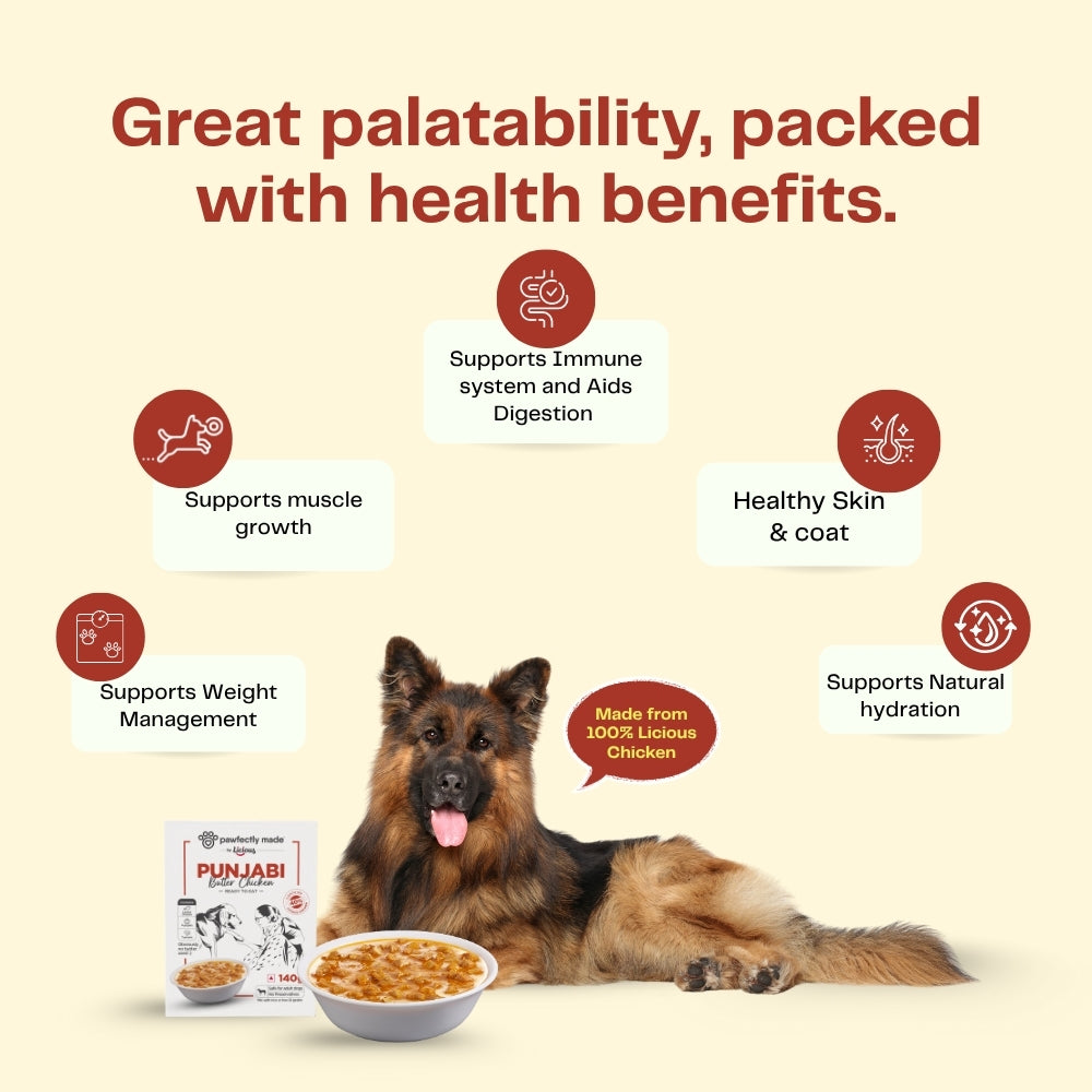Pawfectly Made By Licious Punjabi Butter Chicken Gravy Adult Dog Wet Food Dogs-Wet Food Pawfectly Made By Licious