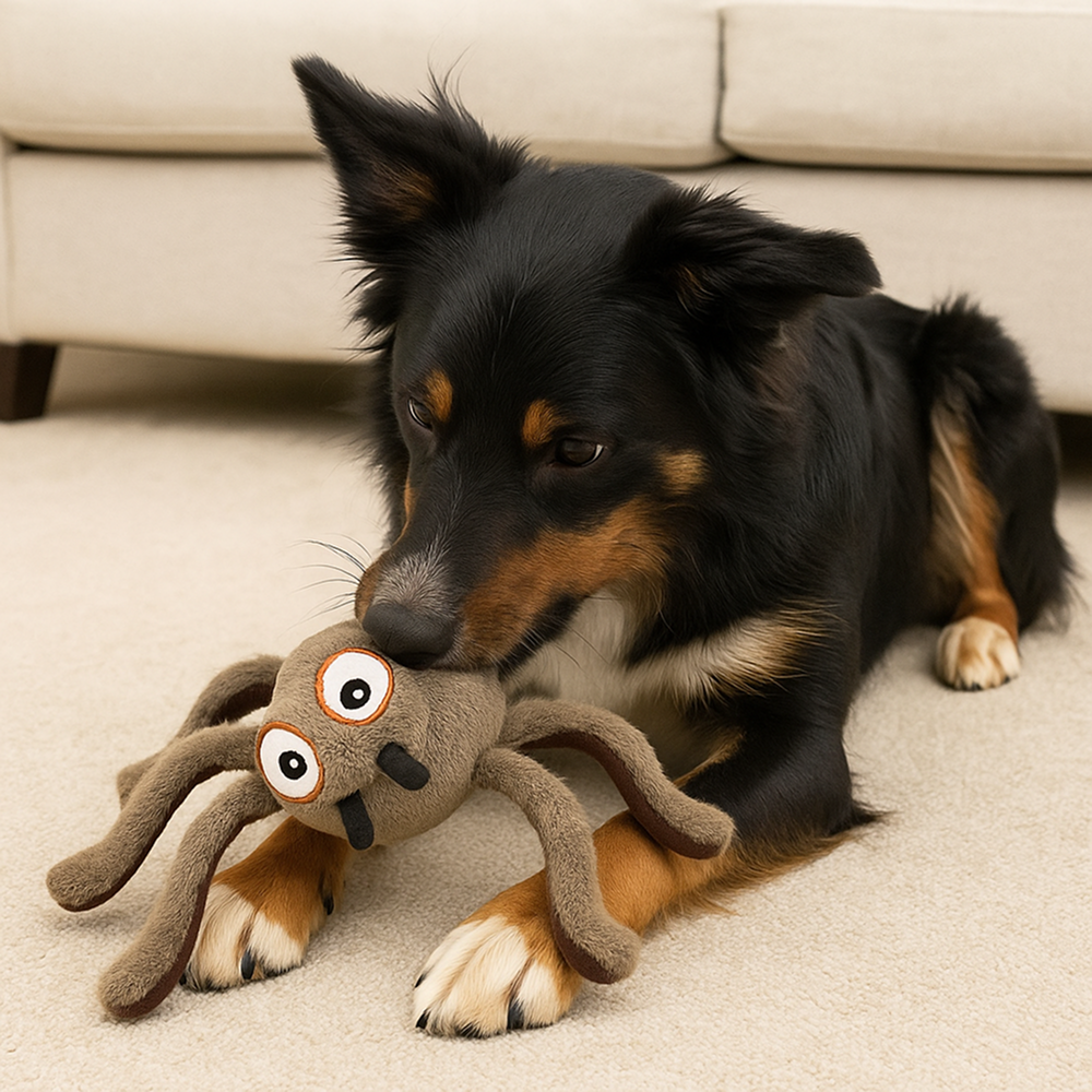 Talking Dog Club Itsy Bitsy Spider Plush Toy for Dogs (Brown) Dogs-Toys Talking Dog Club Dropship