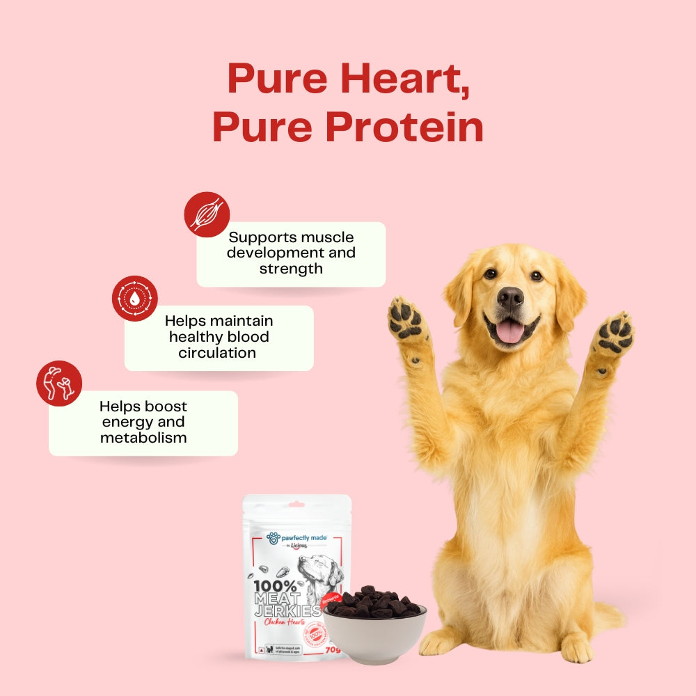 Pawfectly Made By Licious Dehydrated Chicken Heart and Feet Jerky Dog Treat Combo Dog Treats + Others Pawfectly Made By Licious