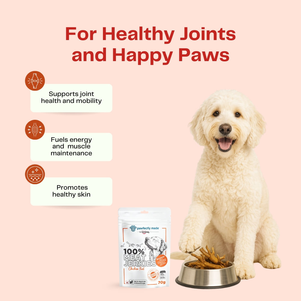 Pawfectly Made By Licious Dehydrated Chicken Heart and Feet Jerky Dog Treat Combo Dog Treats + Others Pawfectly Made By Licious