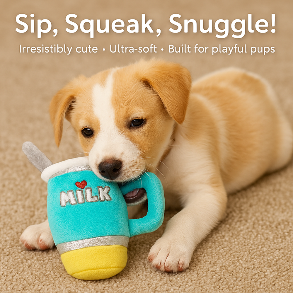 Talking Dog Club Milk Mug Plush Toy for Dogs (Green) Dogs-Toys Talking Dog Club Dropship