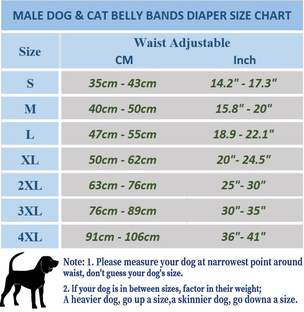 KUTKUT Diapers for Male Dogs (Blue)