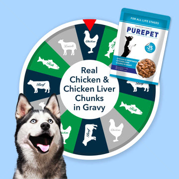 Purepet Chicken & Vegetable Adult Dog Dry and Wet Food Combo