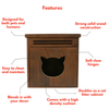 FurryLiving Meraki Cabinet with Cushion for Small Dogs and Cats (Dark Brown/ Red Cushion) Both-Furniture FurryLiving Dropship