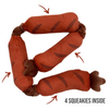 Talking Dog Club Sausage Rope Plush Toy for Dogs (Red) Dogs-Toys Talking Dog Club Dropship