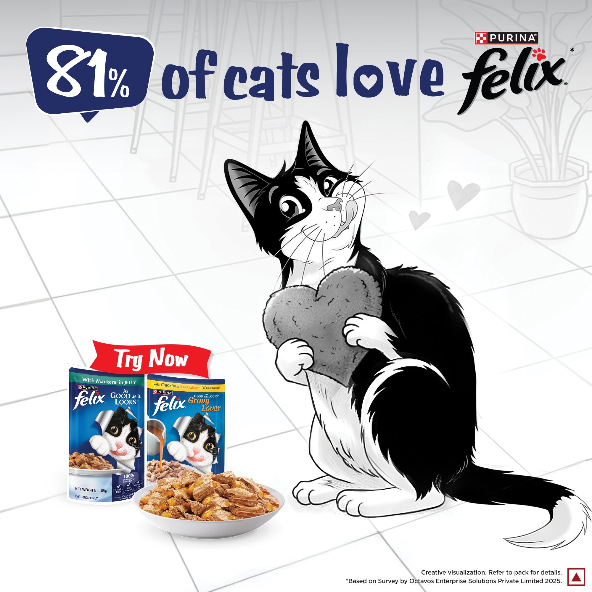 Purina Felix with Mackerel in Jelly Complete and Balanced Adult Cat Wet Food Cats-Wet Food Felix