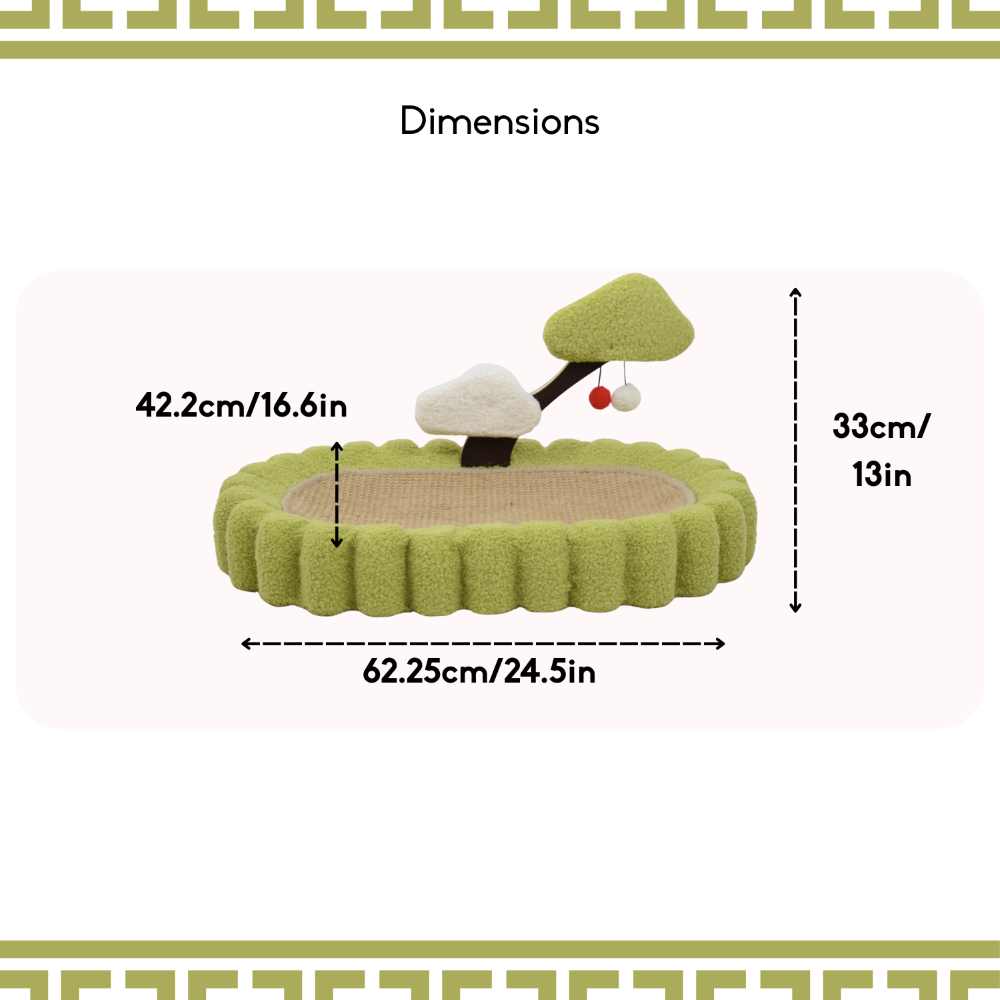 FurryLiving Zen Garden Bed and Scratcher Mat with Hanging Toy for Cats Cats-Bedding, Mats & Travel Supplies FurryLiving Dropship