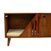FurryLiving Benji Cabinet with Cushion for Small Dogs and Cats (Honey/Cream Cushion)
