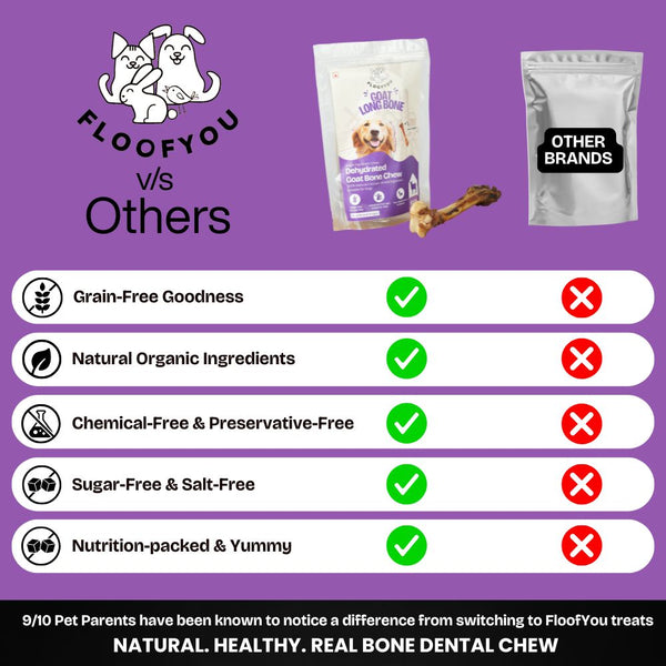 FloofYou Air Dried Goat Marrow Bone Chew Dog Treats