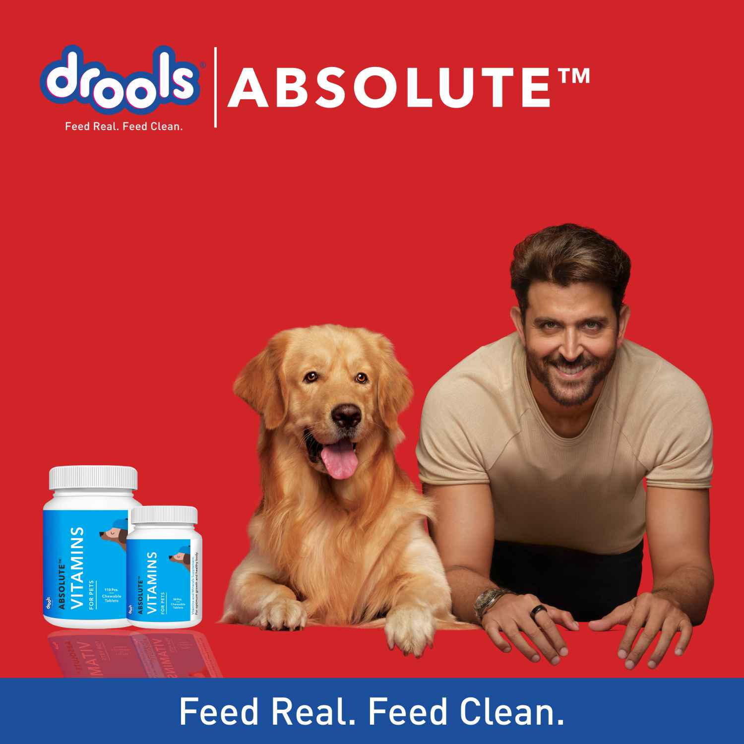 Drools Absolute Vitamin and Absolute Calcium Supplement Tablets for Dogs Combo Dogs-Health & Wellness Drools