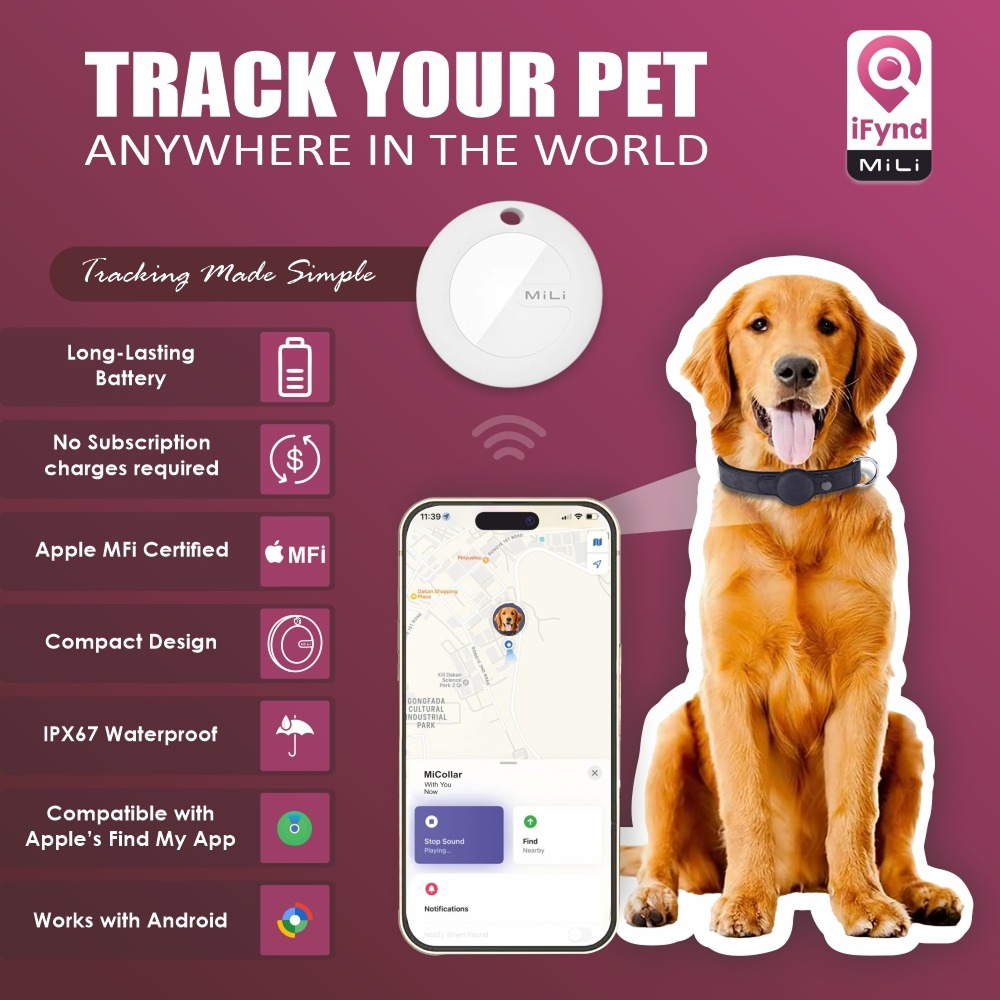 Mitag Duo Anti Loss Device for Dogs and Cats (Black) | IOS & Android Both-Collar, Leashes, harnesses Mitag Dropship
