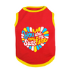 PawsIndia You Are My Sunshine Printed with Ribbed Sleeves TShirt for Dogs (Red) Dogs-Clothing & Accessories Pawsindia Dropship