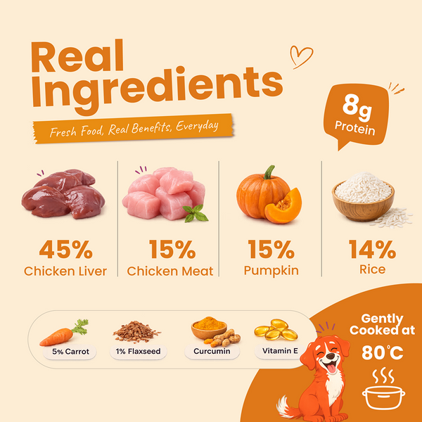 Nootie Nibblr Fresh Wholesome Ready to Eat Meal Daily Chicken Liver with Pumpkin Dog Wet Food