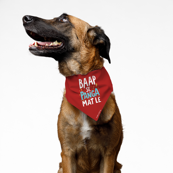 Pawsindia Baap Se Panga Mat Le Pet Bandana for Dogs and Cats