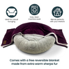 Petter World Anxiety Relieving Donut Bed for Dogs and Cats (Grey)