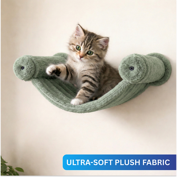Furrlovers Wall Mounted Hammock with Plush Fabric for Cats (Green)