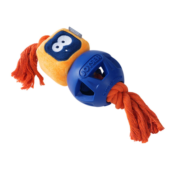 Joyser Cageball Rubber Ball with Robot for Dogs (Yellow/Blue)