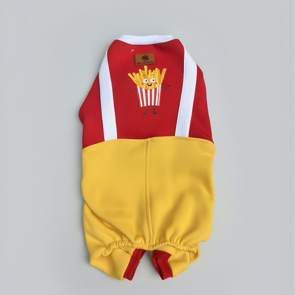 Pawgypets Fries Four-Legged Sweatshirt for Dogs (Yellow/Red)