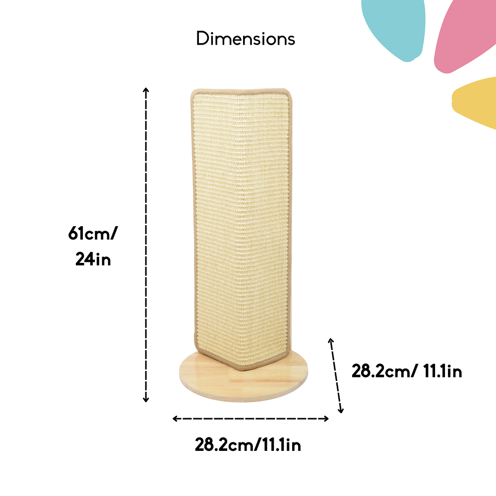 FurryLiving Cat Wall Scratcher Lite Space Saving Design for Wall Corners (Oak) Cats-Toys FurryLiving Dropship