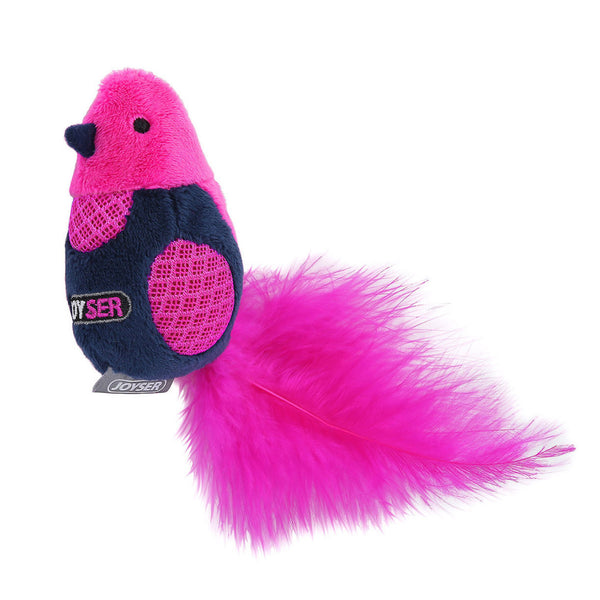 Joyser Cat Bird Toy with Feather & Sound for Cats (Pink/Blue)