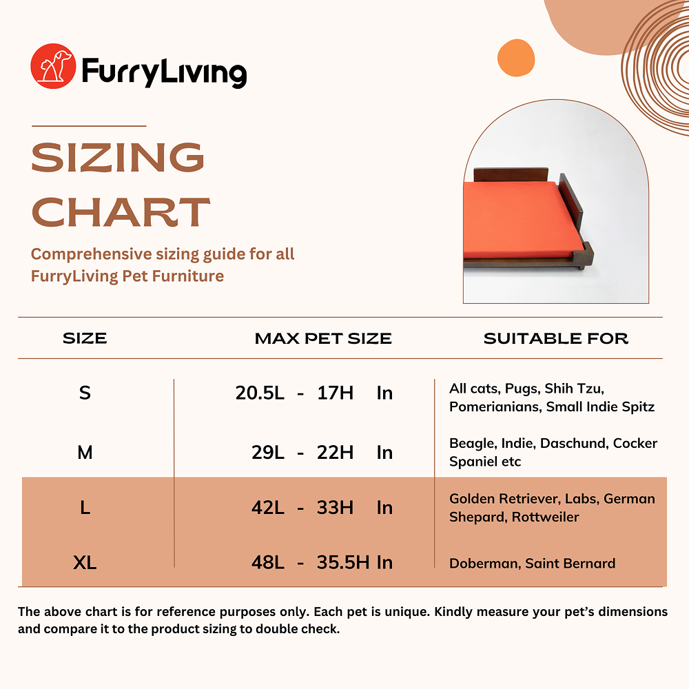 FurryLiving Barkly Barkly XL Solid Wood Dog Bed for Medium and Large Dogs (Dark Brown/Red) Both-Bedding, Mats & Travel Supplies FurryLiving Dropship