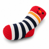 Talking Dog Club Mr.Socks Stripy Squeaker Plush Toy for Dogs (Red/Black) Dogs-Toys Talking Dog Club Dropship 21cm
