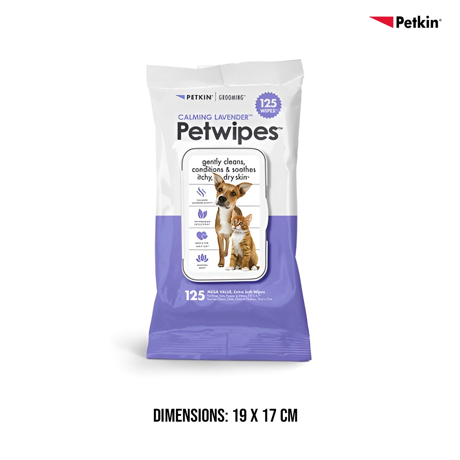 Petkin Calming Lavender Petwipes for Dogs and Cats Both-Grooming Supplies Petkin