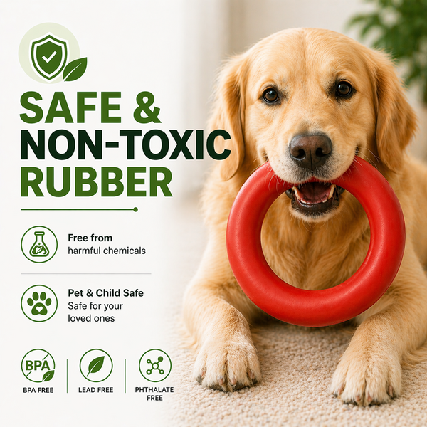 Talking Dog Club Ringa a Ring Natural Rubber Chew Toy for Dogs (Red)