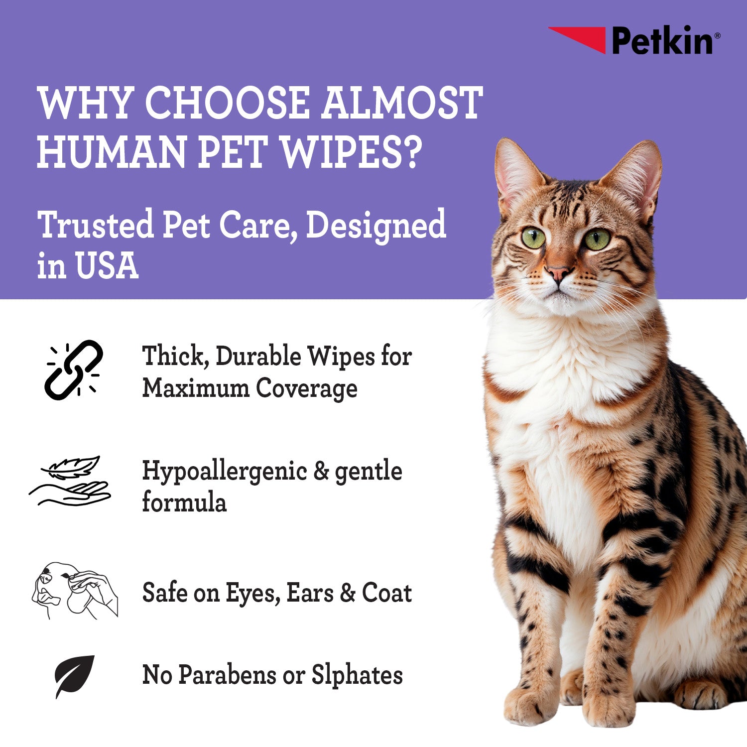 Petkin Gaint Big N' Thick Lavender Scented Petwipes for Dogs and Cats Both-Grooming Supplies Petkin
