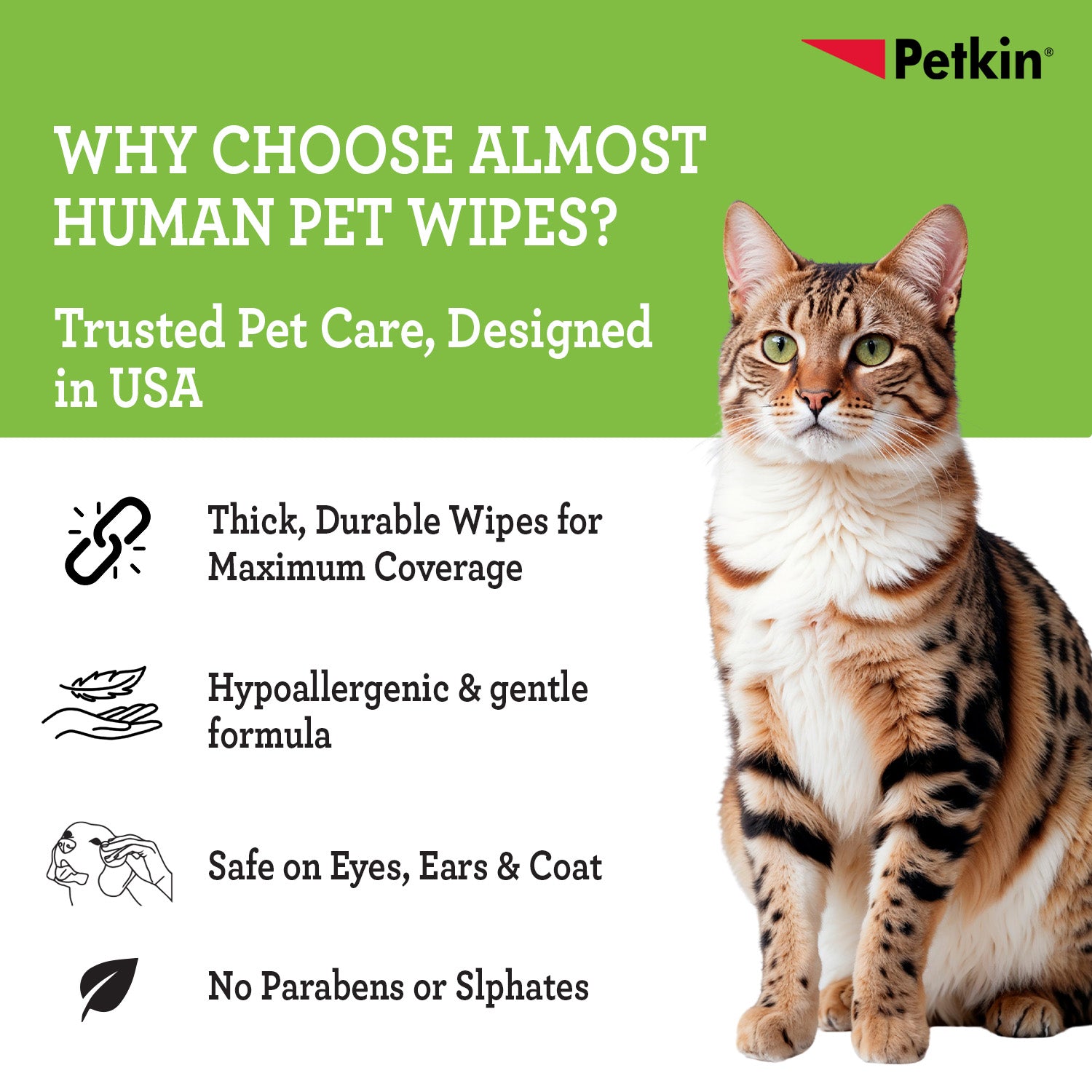 Petkin Gaint Big N' Thick Unscented Petwipes for Dogs and Cats Both-Grooming Supplies Petkin