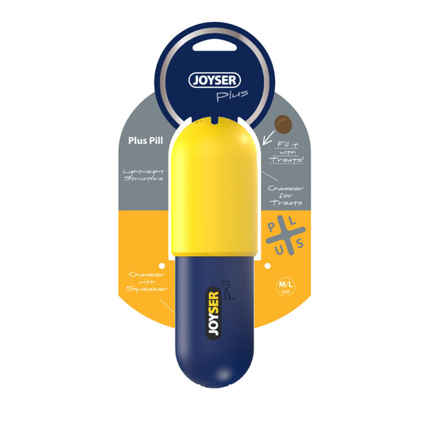 Joyser Pill Chew Toy for Dogs (Blue/Yellow)