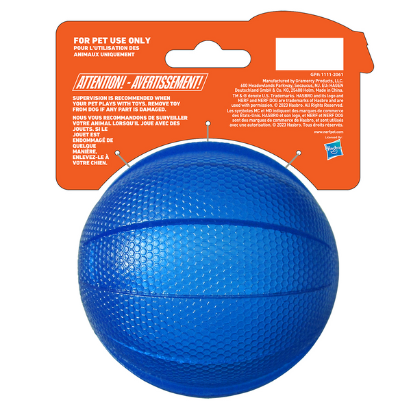 Nerf Dog Classic Squeak Transparent TPR Ball Toy for Dogs (Blue)