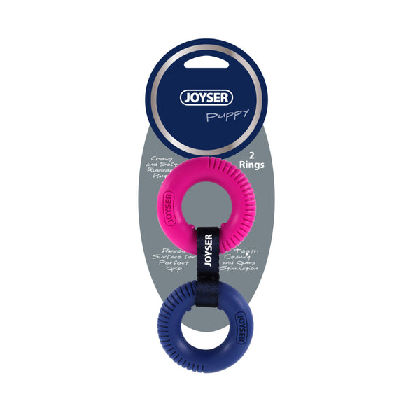 Joyser Puppy 2 TPR Rings for Dogs (Pink/Blue)