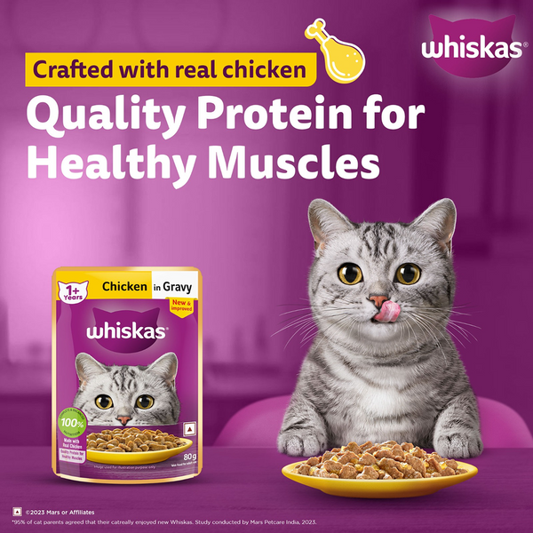 Whiskas Tuna in Jelly, Chicken and Salmon in Gravy Meal Adult Cat Wet Food