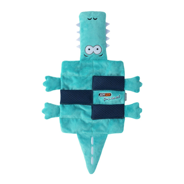 Joyser Puzzl Crocodile with 12 Squeakers for Dogs (Green)