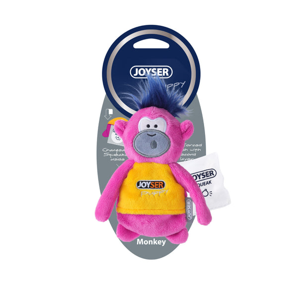 Joyser Puppy Monkey Plush Toy for Dogs (Pink/Yellow)