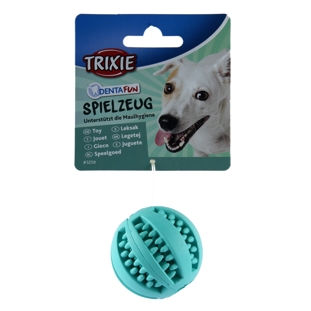 Trixie Denta Fun Ball Mint Flavour Natural Rubber Toy for Dogs | For Medium Chewers Dogs-Toys Trixie