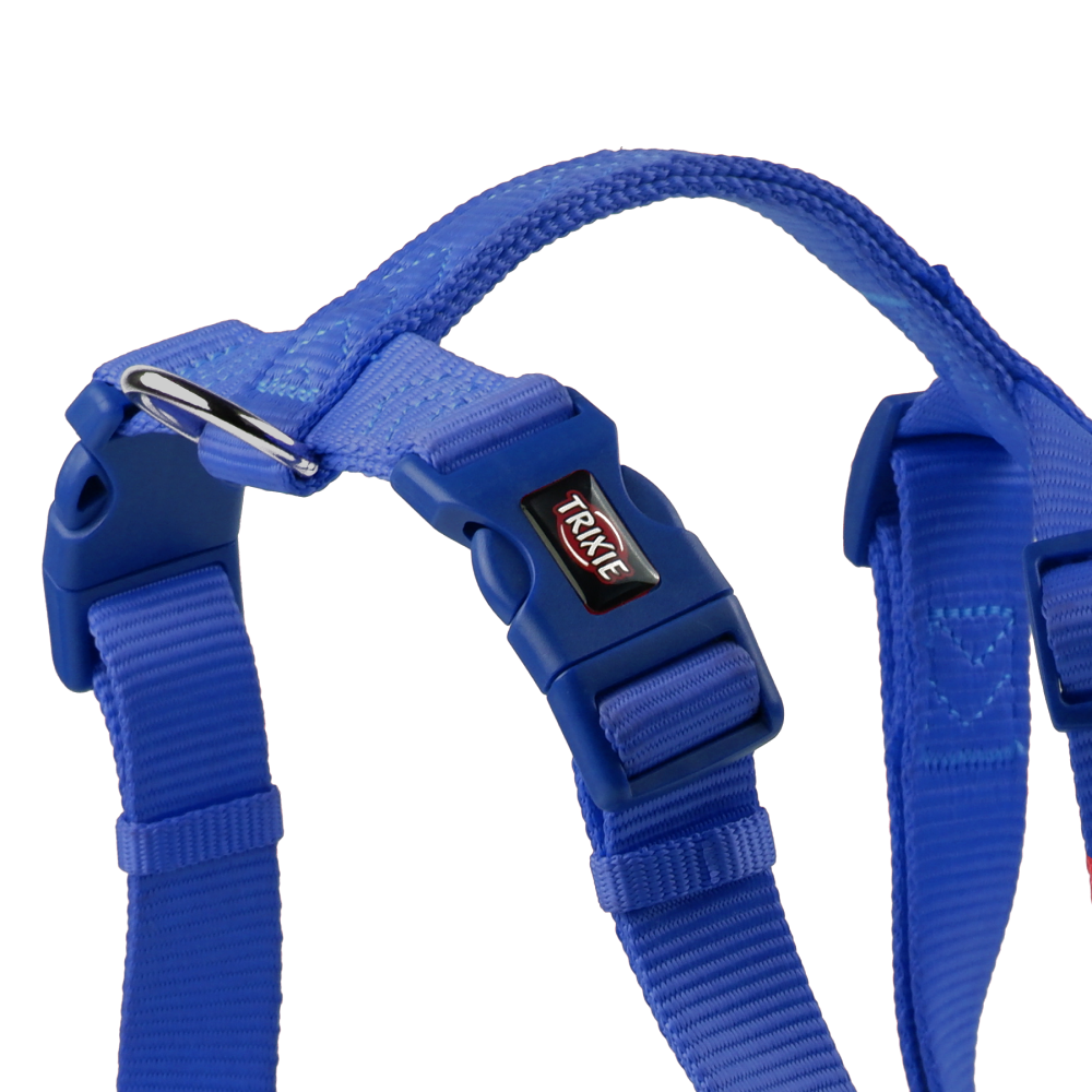 Trixie Premium H Harness, Premium Leash and Collar for Dogs Combo (Royal Blue) - S