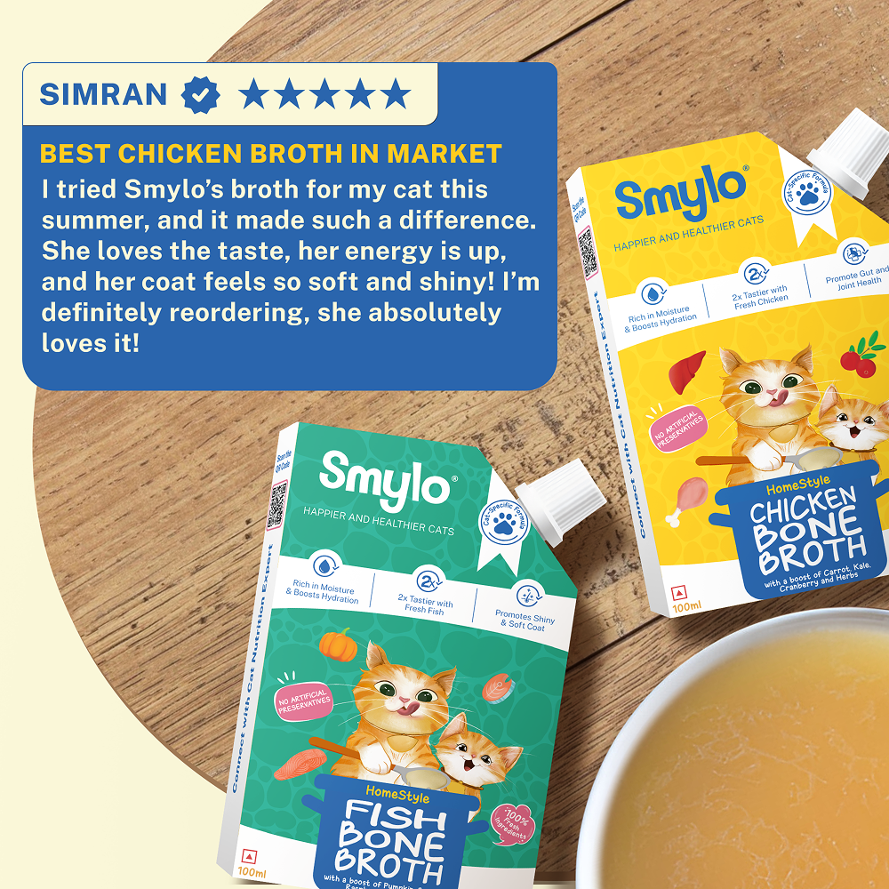 Smylo Hydration Rich Chicken with Carrot, Kale and Cranberry Bone Broth for Cats Cats-Wet Food Smylo