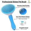 Zoivane Self Cleaning Slicker Comb for Dogs and Cats (Blue) Dogs-Grooming Supplies Zoivane
