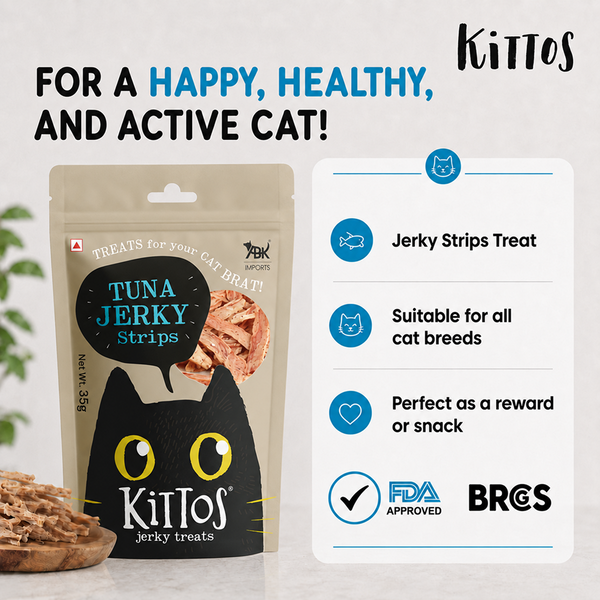 Kittos Purr Fect Tuna Jerky Strips Cat Treats