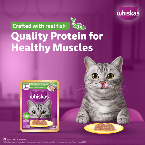 Whiskas Tuna White Fish Adult (1+ Years) Cat Wet Food Supertails