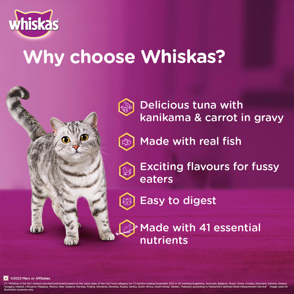 Whiskas Tuna with Kanikama And Carrot in Gravy Tasty Mix Adult Cat Wet Food Cats-Wet Food Whiskas