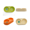 Healing Leaf Eco Friendly Dual Bamboo Bowl for Dogs and Cats (Orange) Both-Bowls & Feeders Healing Leaf