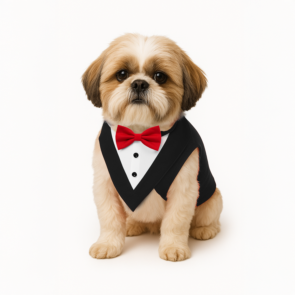 PawsIndia Black and White Tuxedo Suit for Dogs Dogs-Clothing & Accessories Pawsindia Dropship