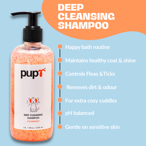 Pupr Deep Cleansing Strawberry Flavoured Shampoo for Dogs